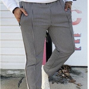 urban outfitters uo unisex oscar track pants s petite black white houndstooth